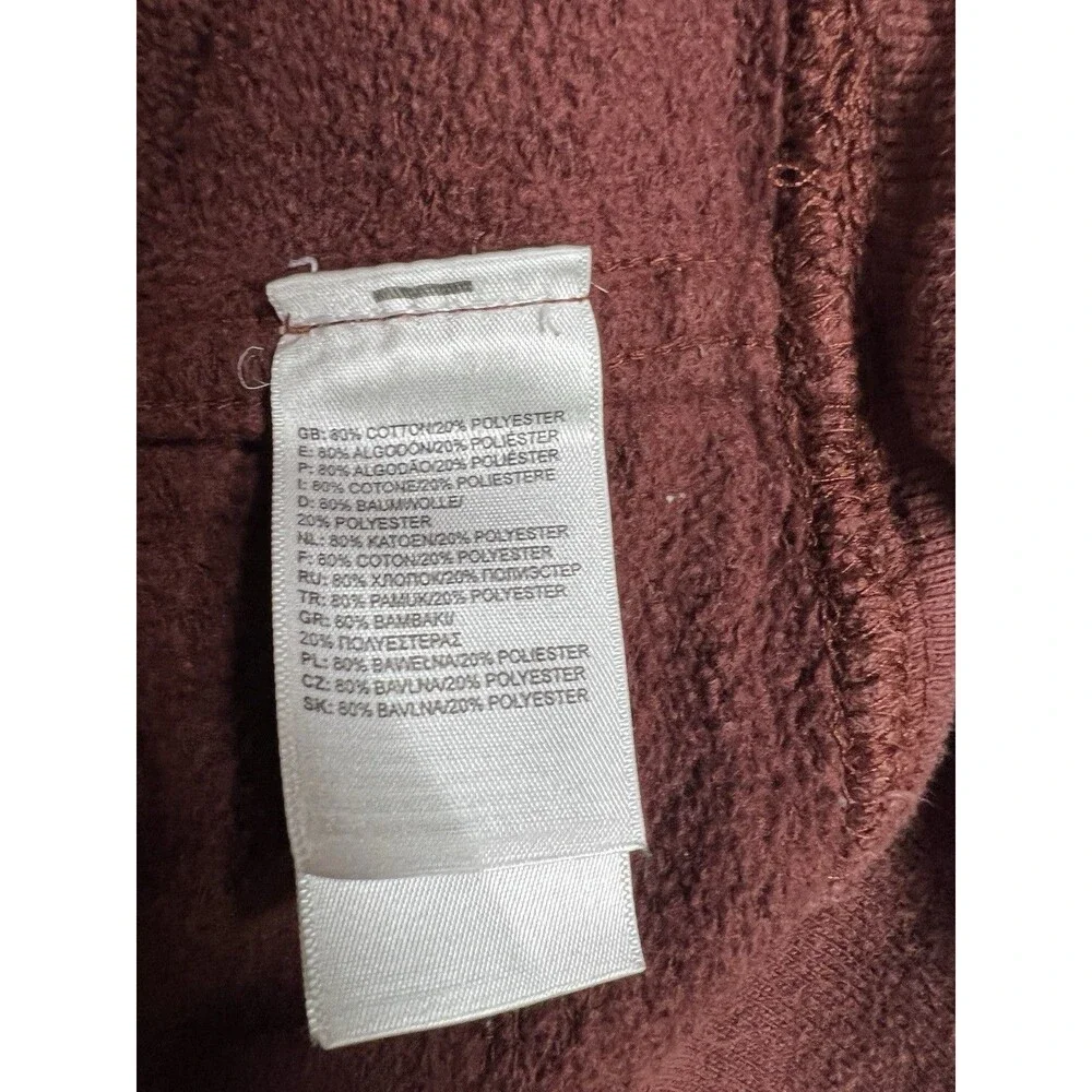 The North Face Mens Burgundy Pullover Fleece Hoodie Logo Graphic Pockets XXL